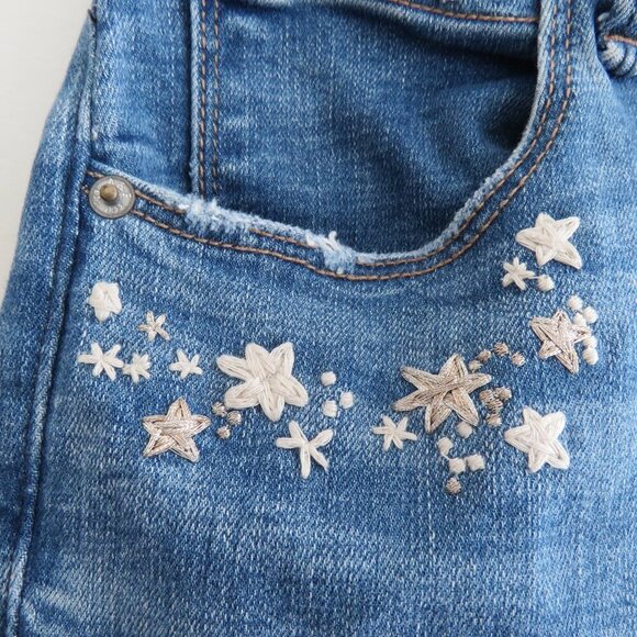 ABERCROMBIE & FITCH The Super Skinny Ankle High Rise Curve Love Embroidered Jean - Picture 6 of 12